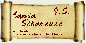 Vanja Šibarević vizit kartica